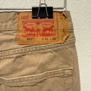 Levi's Beige 501 Jeans